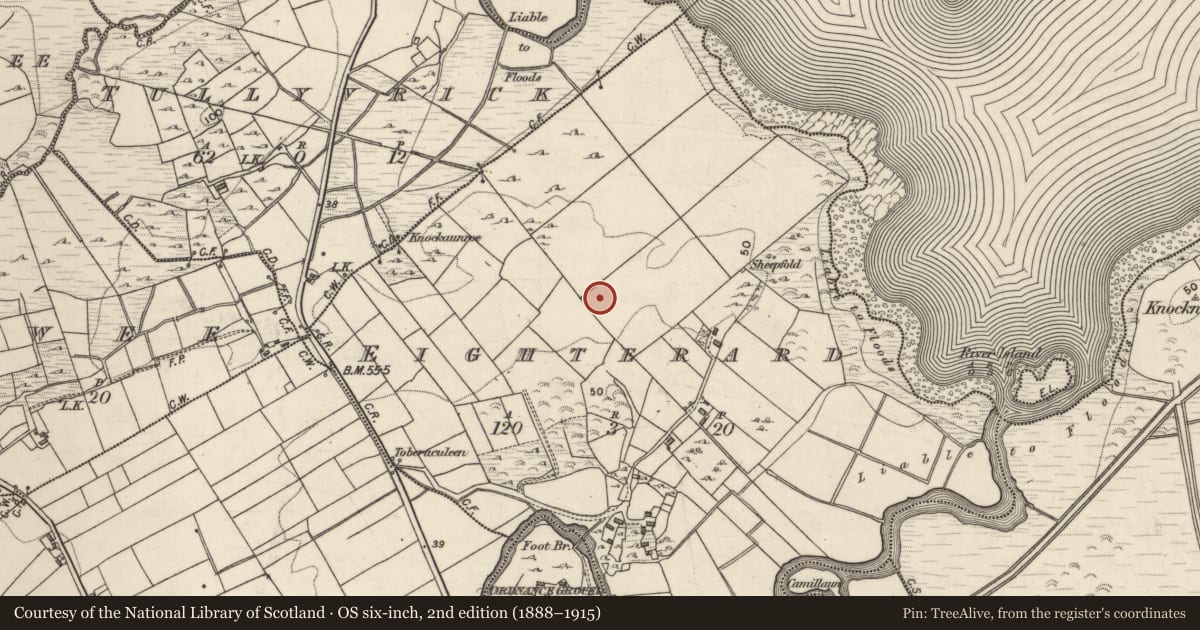 Ordnance Survey six-inch map, 2nd edition (1888–1915) covering the location of Enclosure, Eighterard, County Galway, with a pin at the register's coordinates