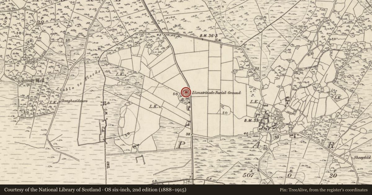 Ordnance Survey six-inch map, 2nd edition (1888–1915) covering the location of Enclosure, Park, County Galway, with a pin at the register's coordinates