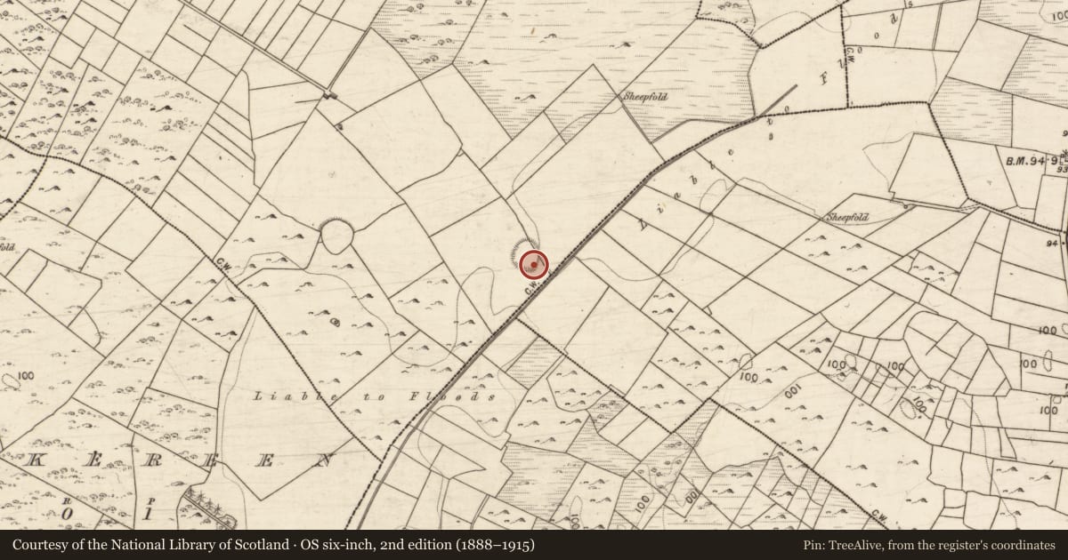 Ordnance Survey six-inch map, 2nd edition (1888–1915) covering the location of Enclosure, Bredagh, County Galway, with a pin at the register's coordinates
