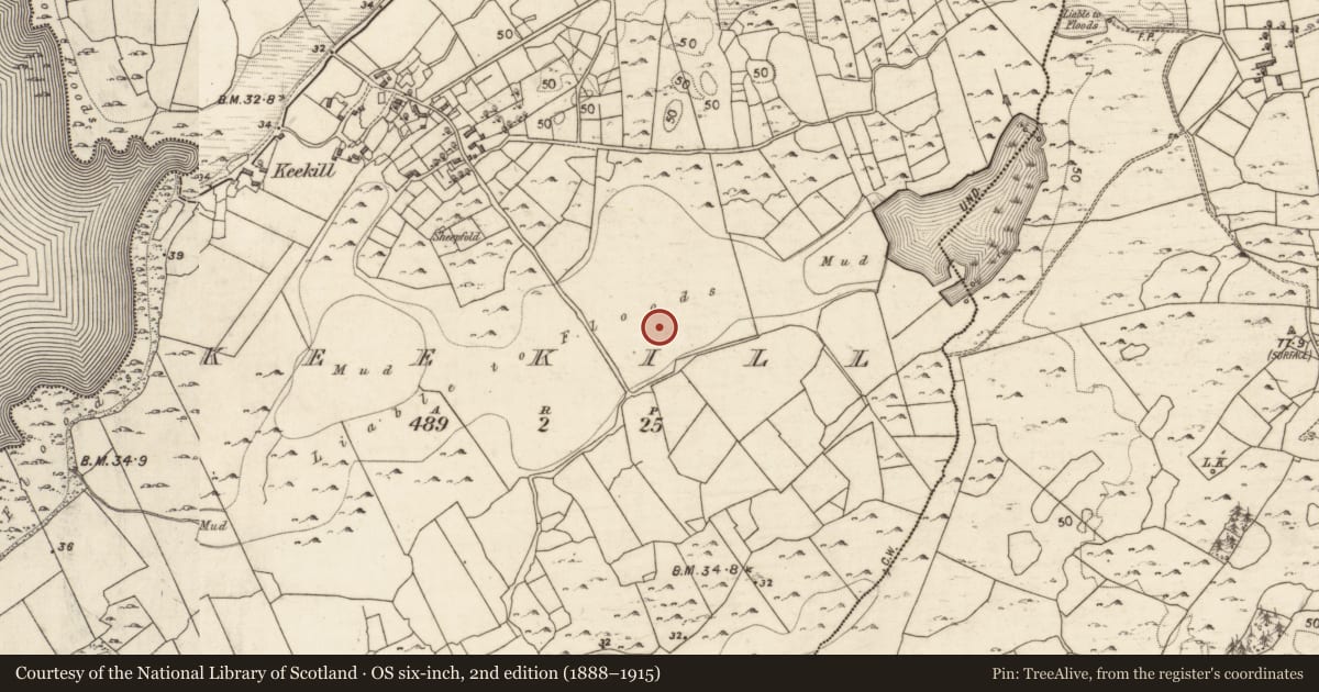 Ordnance Survey six-inch map, 2nd edition (1888–1915) covering the location of House - indeterminate date, Keekill, County Galway, with a pin at the register's coordinates