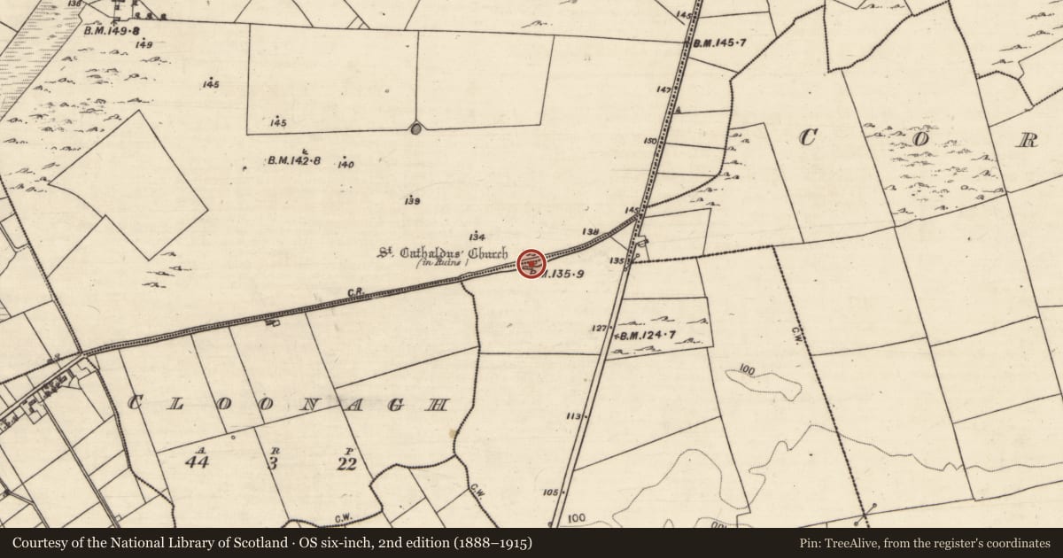 Ordnance Survey six-inch map, 2nd edition (1888–1915) covering the location of House - indeterminate date, Corrandrum, County Galway, with a pin at the register's coordinates