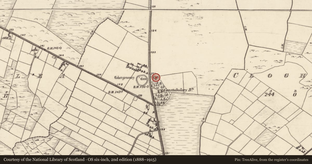 Ordnance Survey six-inch map, 2nd edition (1888–1915) covering the location of House - indeterminate date, Cummer, County Galway, with a pin at the register's coordinates