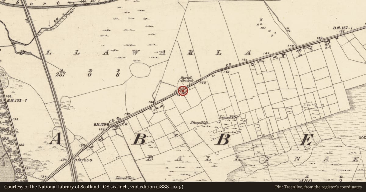 Ordnance Survey six-inch map, 2nd edition (1888–1915) covering the location of Enclosure, Ballynakilla, Pollawarla, County Galway, with a pin at the register's coordinates