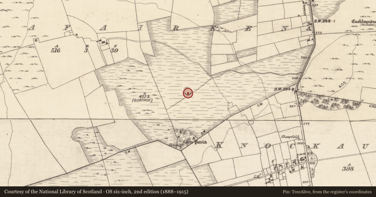 Ordnance Survey six-inch map, 2nd edition (1888–1915) covering the location of Ringfort - unclassified, Corrafaireen, County Galway, with a pin at the register's coordinates