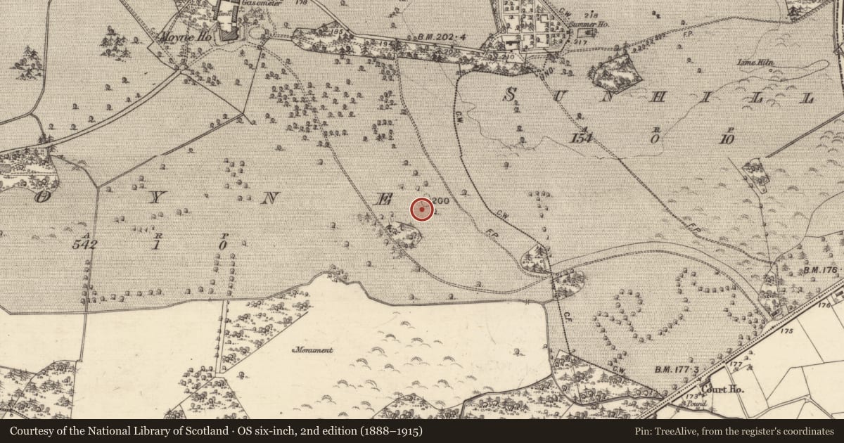 Ordnance Survey six-inch map, 2nd edition (1888–1915) covering the location of Ringfort - unclassified, Moyne, County Galway, with a pin at the register's coordinates