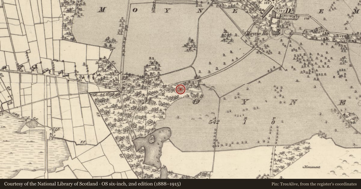 Ordnance Survey six-inch map, 2nd edition (1888–1915) covering the location of Quarry, Moyne, County Galway, with a pin at the register's coordinates