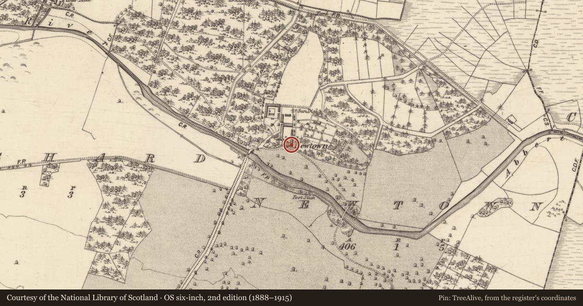 Ordnance Survey six-inch map, 2nd edition (1888–1915) covering the location of Country house, Newtown, County Galway, with a pin at the register's coordinates