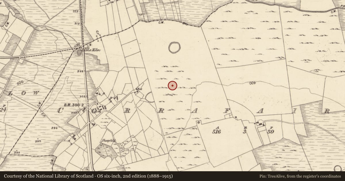Ordnance Survey six-inch map, 2nd edition (1888–1915) covering the location of Enclosure, Corrafaireen, County Galway, with a pin at the register's coordinates