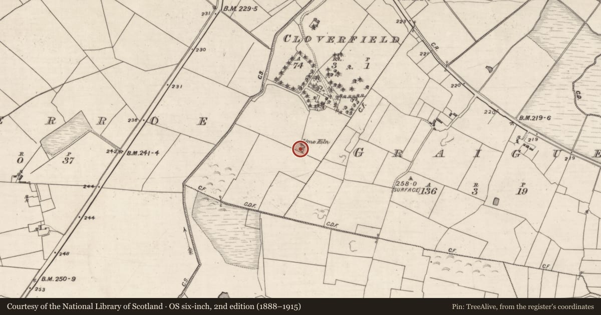 Ordnance Survey six-inch map, 2nd edition (1888–1915) covering the location of Quarry, Cloverfield, County Galway, with a pin at the register's coordinates