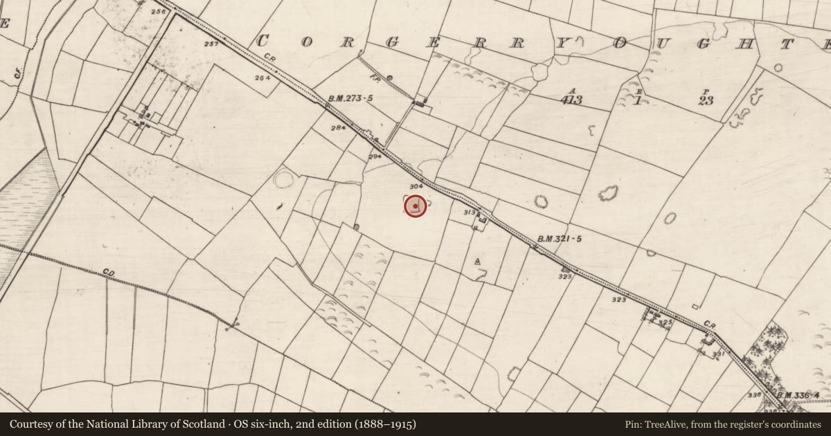 Ordnance Survey six-inch map, 2nd edition (1888–1915) covering the location of Enclosure, Fairhill, County Galway, with a pin at the register's coordinates