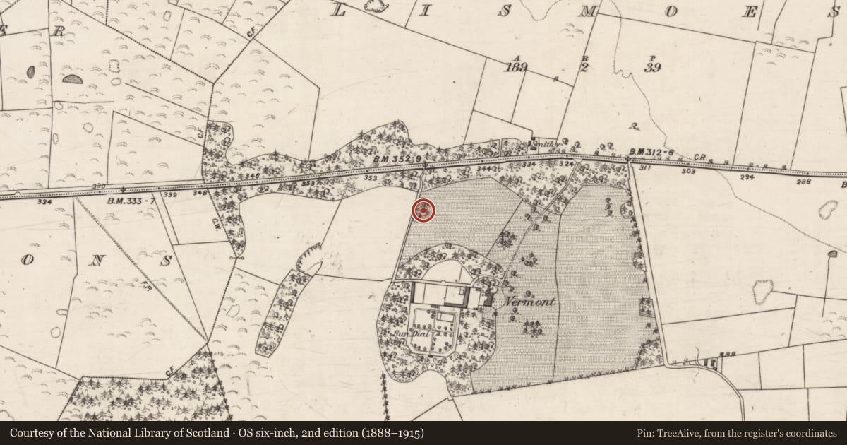 Ordnance Survey six-inch map, 2nd edition (1888–1915) covering the location of Souterrain, Moneen, County Galway, with a pin at the register's coordinates