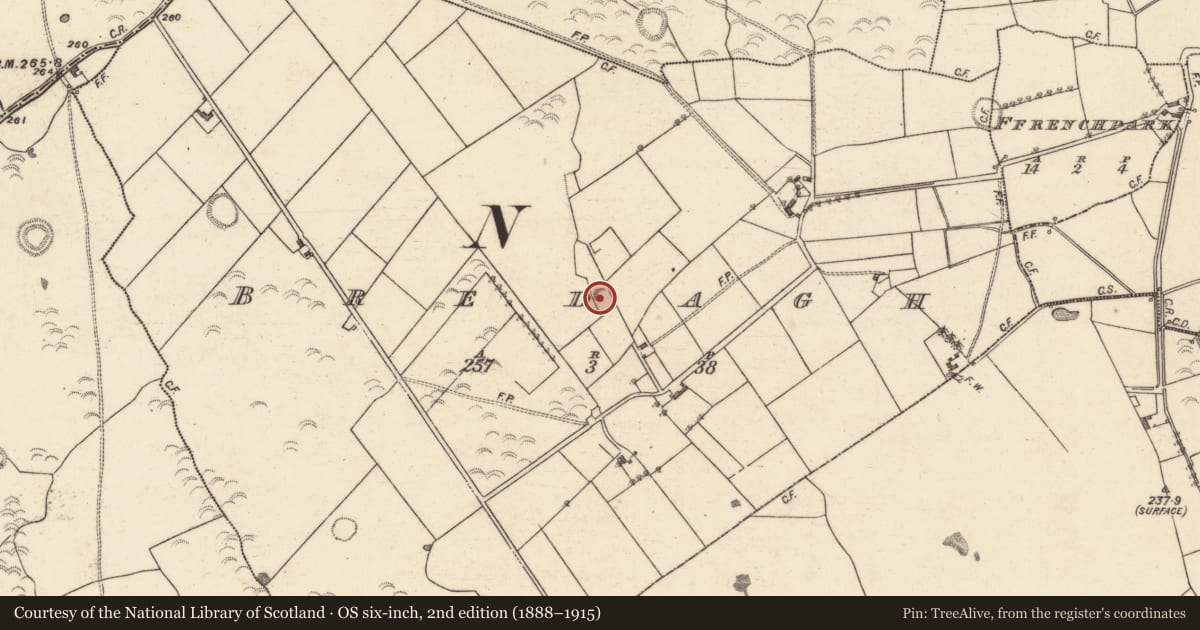 Ordnance Survey six-inch map, 2nd edition (1888–1915) covering the location of Quarry, Bredagh, County Galway, with a pin at the register's coordinates