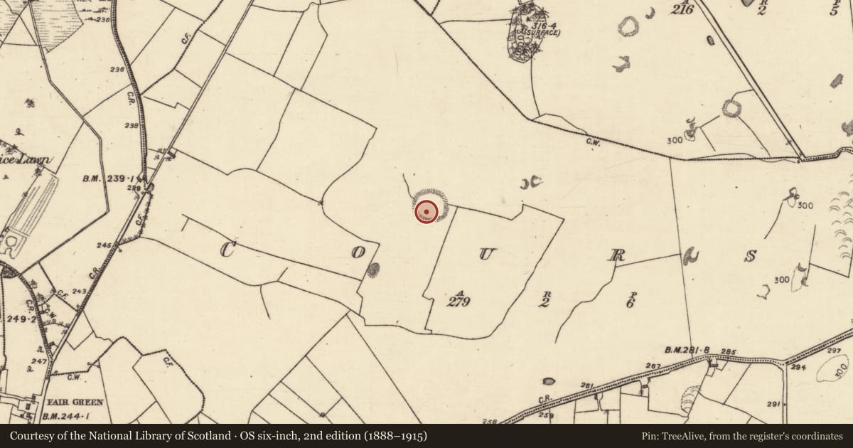 Ordnance Survey six-inch map, 2nd edition (1888–1915) covering the location of Ringfort - unclassified, Course, County Galway, with a pin at the register's coordinates