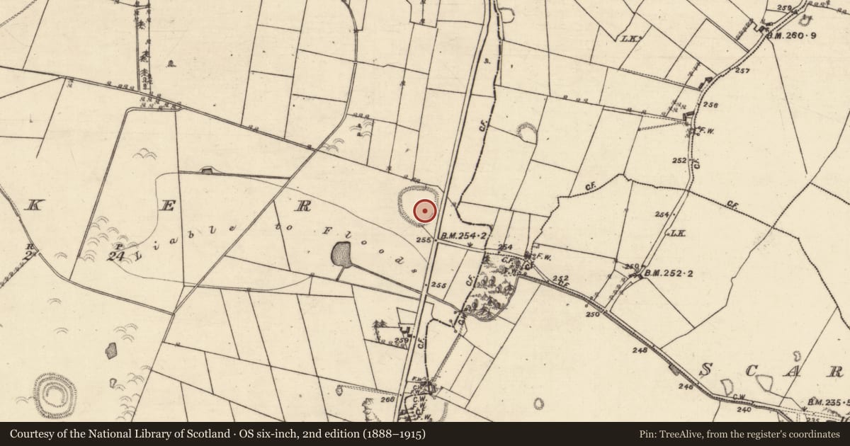 Ordnance Survey six-inch map, 2nd edition (1888–1915) covering the location of Enclosure, Esker, County Galway, with a pin at the register's coordinates