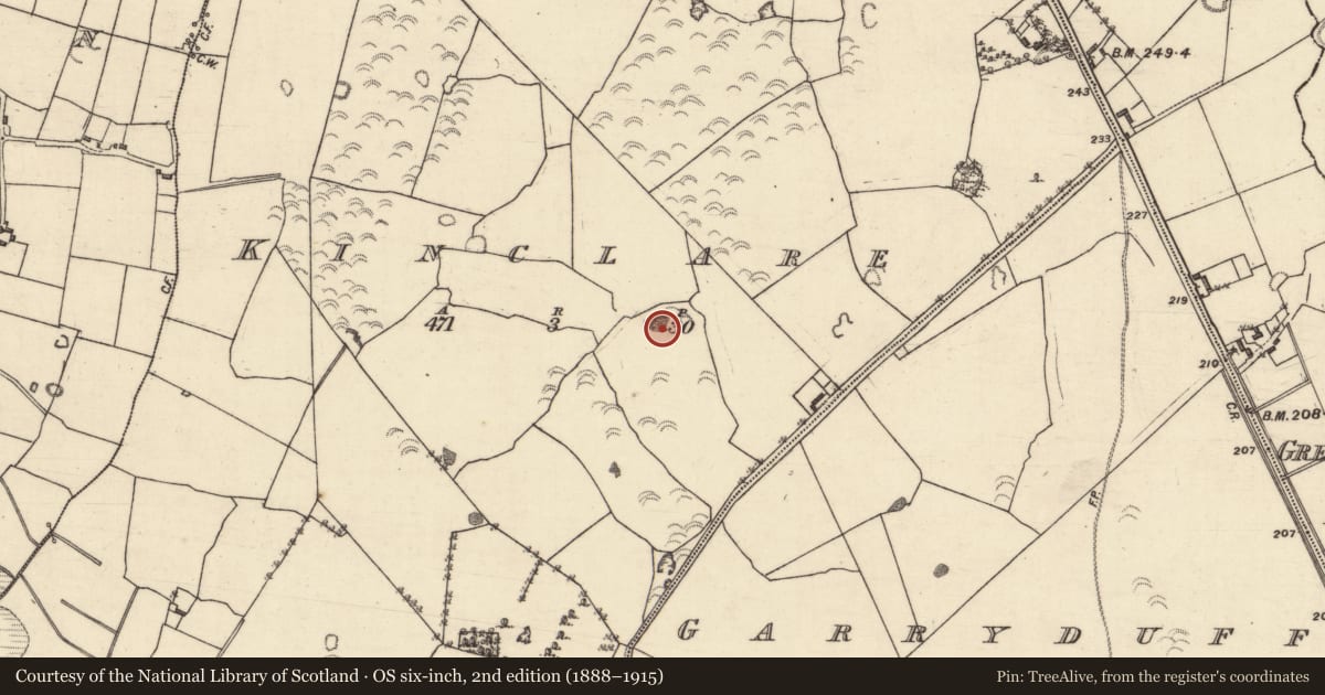 Ordnance Survey six-inch map, 2nd edition (1888–1915) covering the location of Quarry, Kinclare, County Galway, with a pin at the register's coordinates
