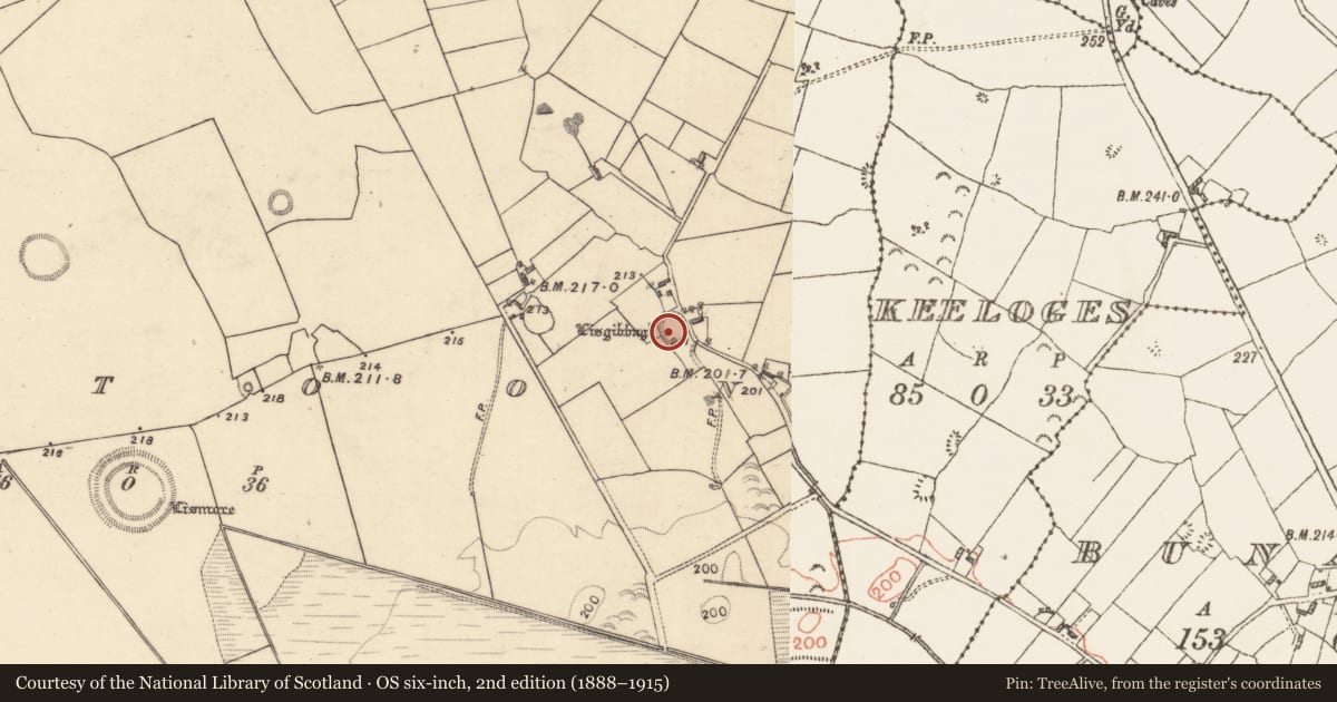 Ordnance Survey six-inch map, 2nd edition (1888–1915) covering the location of Ringfort - unclassified, Lattoon, County Galway, with a pin at the register's coordinates