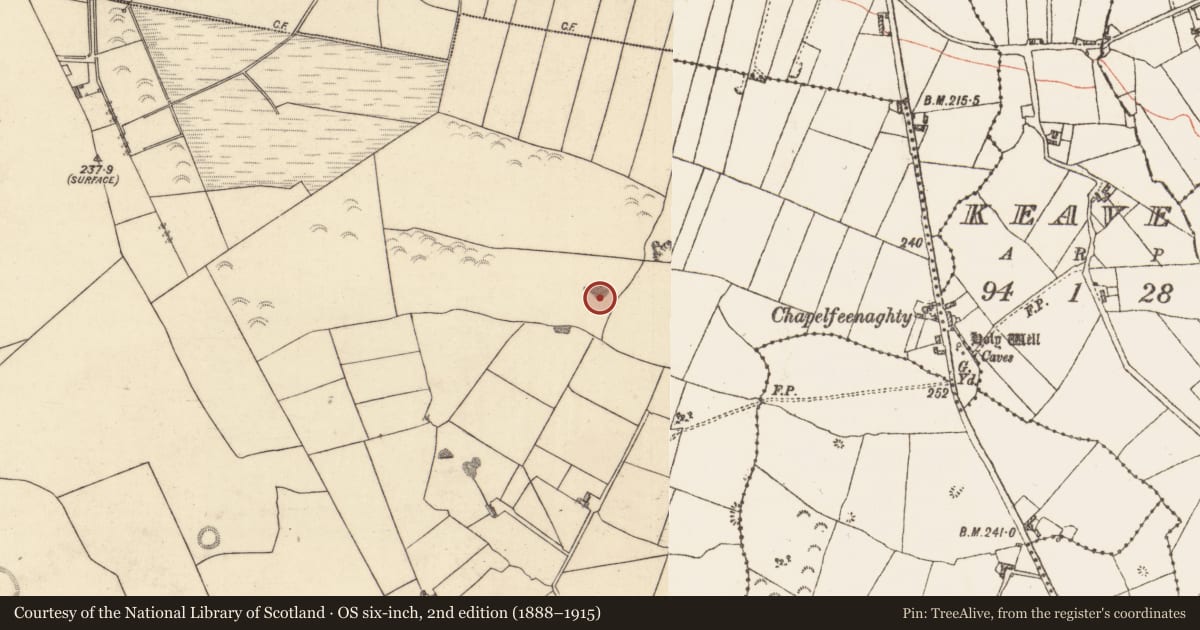 Ordnance Survey six-inch map, 2nd edition (1888–1915) covering the location of Quarry, Lattoon, County Galway, with a pin at the register's coordinates