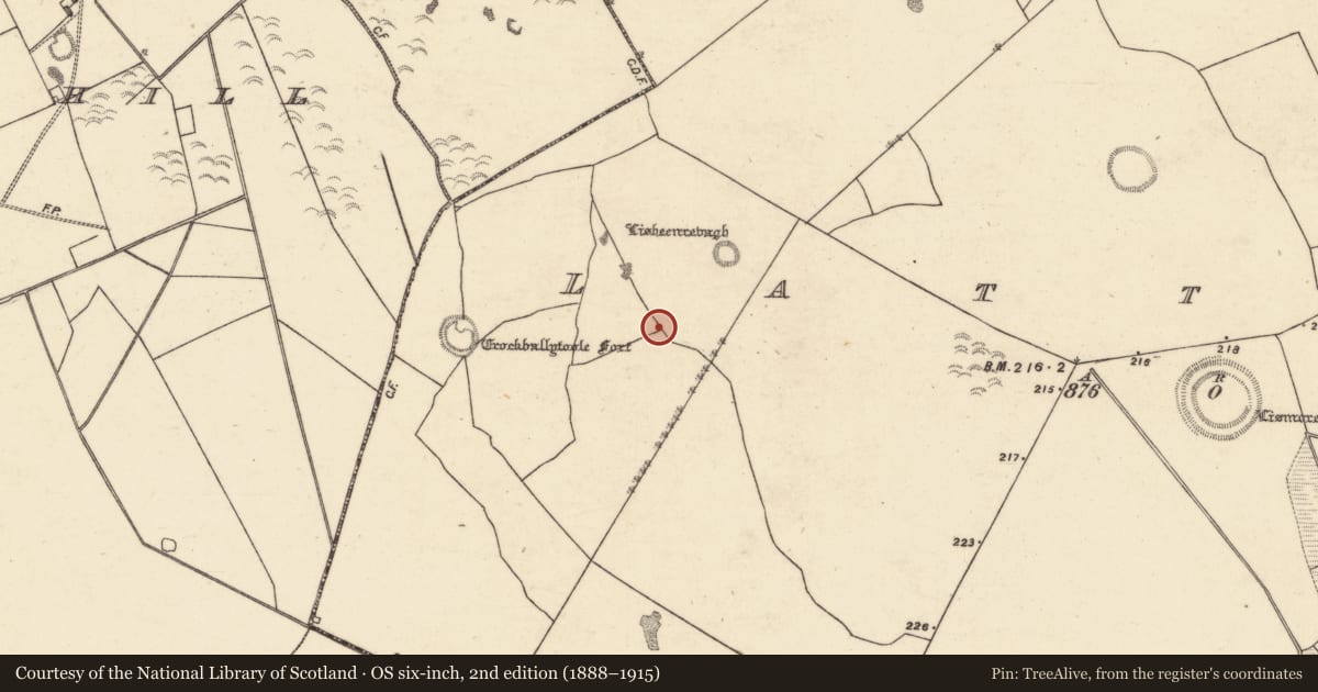 Ordnance Survey six-inch map, 2nd edition (1888–1915) covering the location of Enclosure, Lattoon, County Galway, with a pin at the register's coordinates