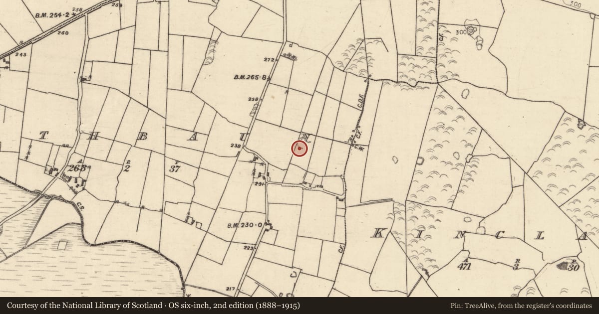 Ordnance Survey six-inch map, 2nd edition (1888–1915) covering the location of Ringfort - unclassified, Rathbaun, County Galway, with a pin at the register's coordinates