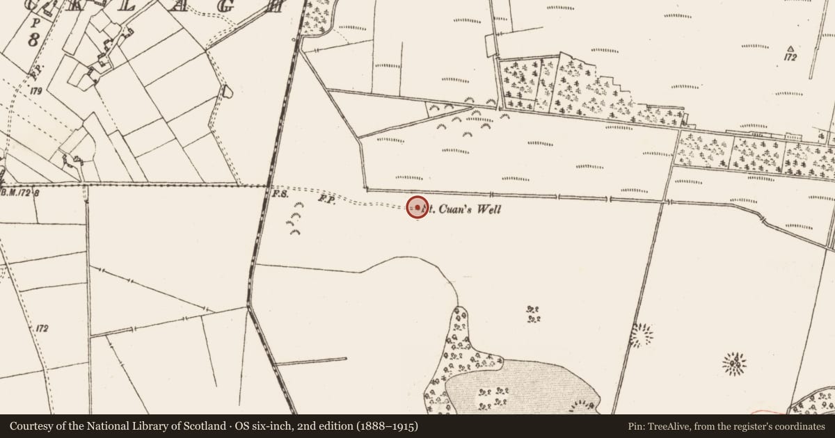 Ordnance Survey six-inch map, 2nd edition (1888–1915) covering the location of Enclosure, Castlegar East, County Galway, with a pin at the register's coordinates