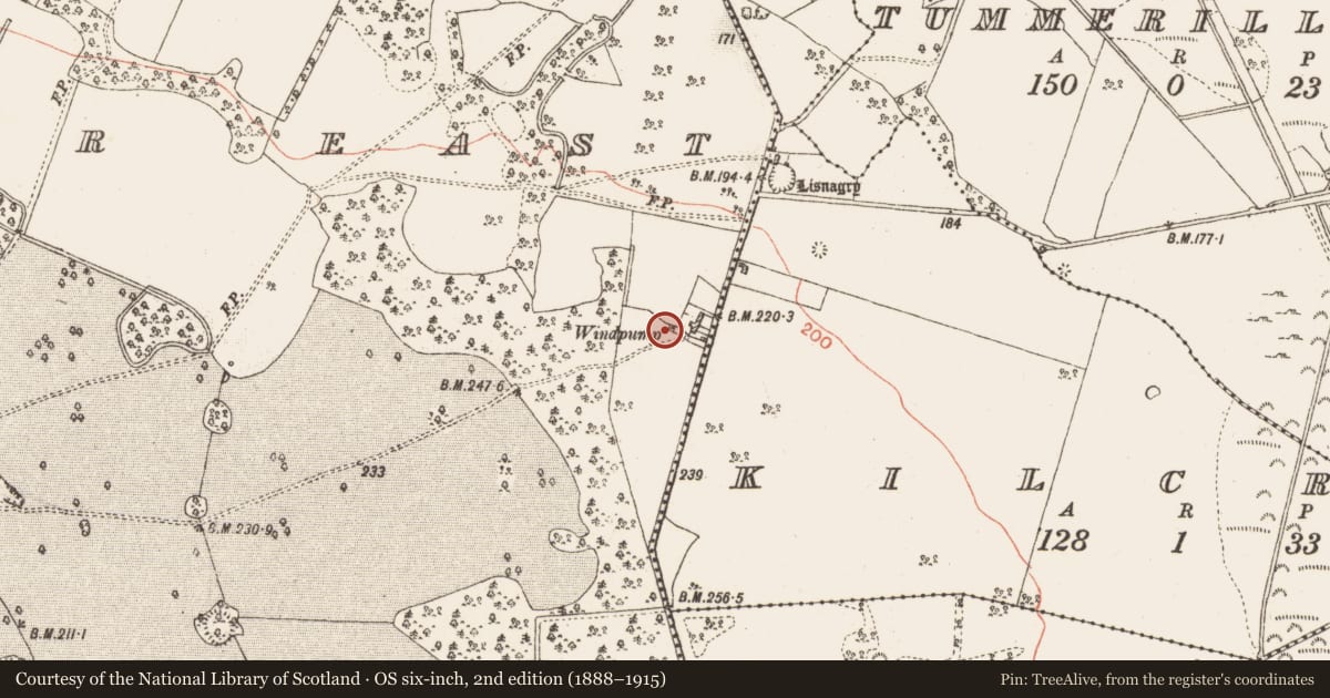 Ordnance Survey six-inch map, 2nd edition (1888–1915) covering the location of Pump, Castlegar East, County Galway, with a pin at the register's coordinates