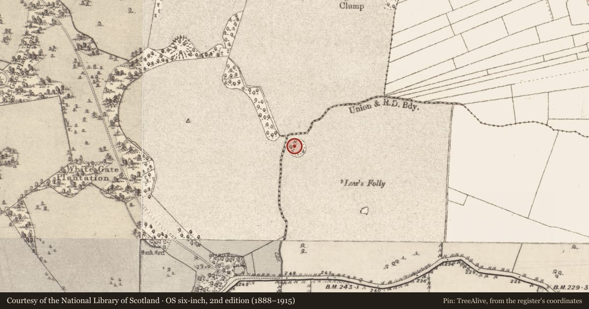 Ordnance Survey six-inch map, 2nd edition (1888–1915) covering the location of Enclosure, Lowville, County Galway, with a pin at the register's coordinates