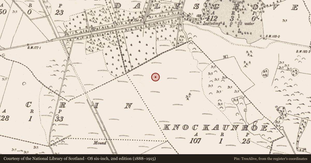 Ordnance Survey six-inch map, 2nd edition (1888–1915) covering the location of Road - class 2 togher, Knockaunroe, County Galway, with a pin at the register's coordinates