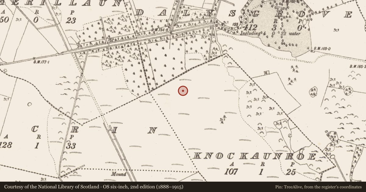 Ordnance Survey six-inch map, 2nd edition (1888–1915) covering the location of Road - class 3 togher, Knockaunroe, County Galway, with a pin at the register's coordinates