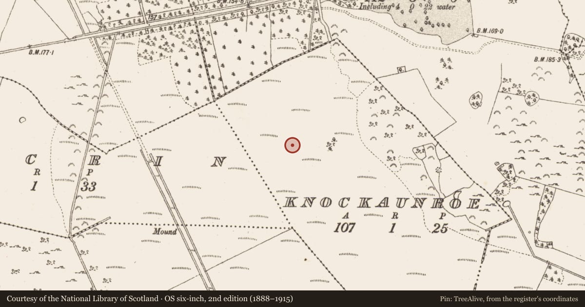 Ordnance Survey six-inch map, 2nd edition (1888–1915) covering the location of Road - class 3 togher, Knockaunroe, County Galway, with a pin at the register's coordinates