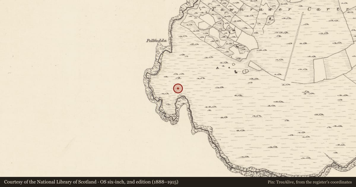 Ordnance Survey six-inch map, 2nd edition (1888–1915) covering the location of House - indeterminate date, Inis Ní, County Galway, with a pin at the register's coordinates