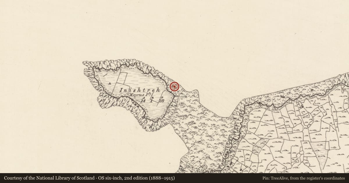 Ordnance Survey six-inch map, 2nd edition (1888–1915) covering the location of Ritual site - holy well, Leitreach Ard, County Galway, with a pin at the register's coordinates