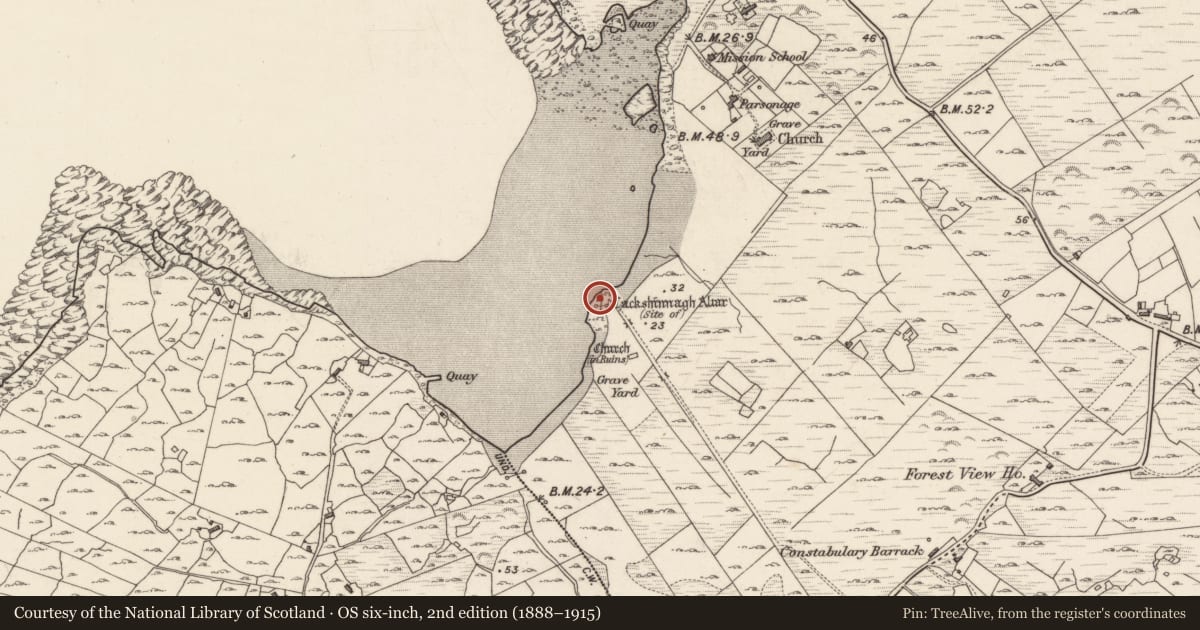Ordnance Survey six-inch map, 2nd edition (1888–1915) covering the location of Altar, Maíros, County Galway, with a pin at the register's coordinates