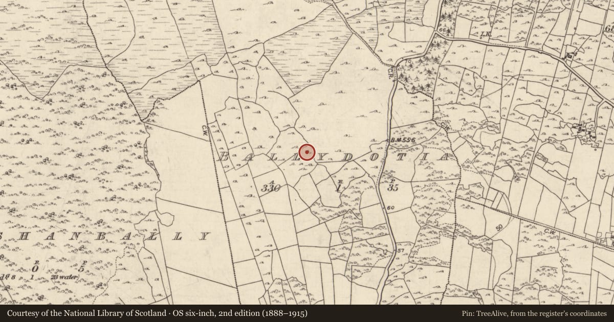 Ordnance Survey six-inch map, 2nd edition (1888–1915) covering the location of Enclosure, Baile Dóite, County Galway, with a pin at the register's coordinates