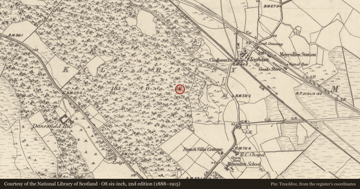 Ordnance Survey six-inch map, 2nd edition (1888–1915) covering the location of Ringfort - cashel, Cill Ráine, County Galway, with a pin at the register's coordinates