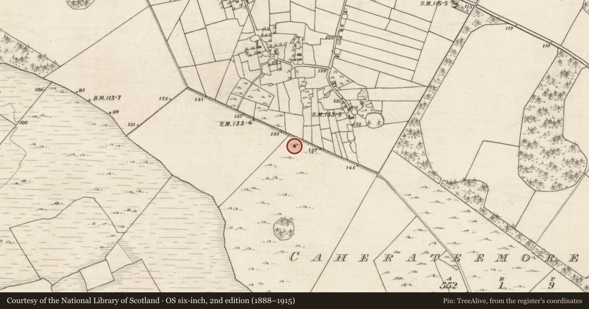 Ordnance Survey six-inch map, 2nd edition (1888–1915) covering the location of House - indeterminate date, Caherateemore North, County Galway, with a pin at the register's coordinates