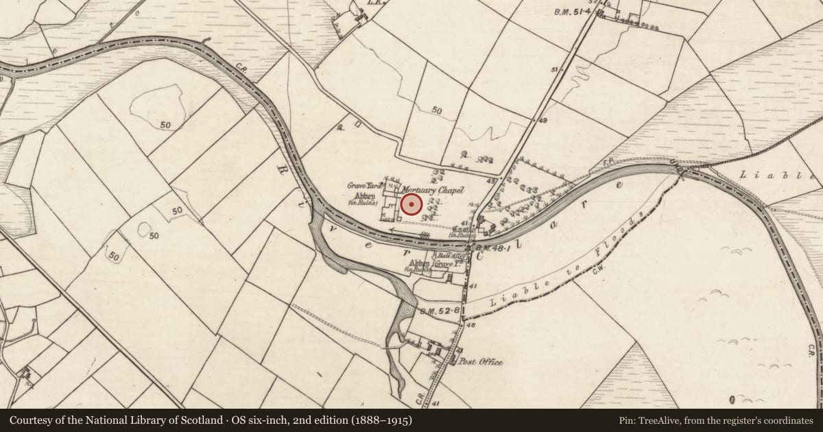 Ordnance Survey six-inch map, 2nd edition (1888–1915) covering the location of Graveyard, Baile Chláir, County Galway, with a pin at the register's coordinates