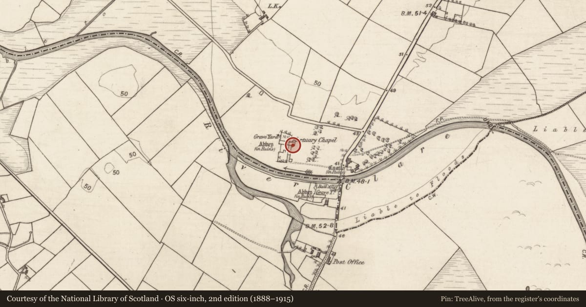 Ordnance Survey six-inch map, 2nd edition (1888–1915) covering the location of Graveslab, Baile Chláir, County Galway, with a pin at the register's coordinates