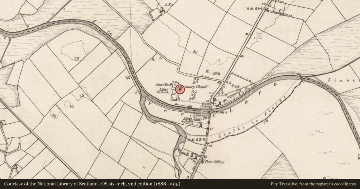 Ordnance Survey six-inch map, 2nd edition (1888–1915) covering the location of Graveslab, Baile Chláir, County Galway, with a pin at the register's coordinates