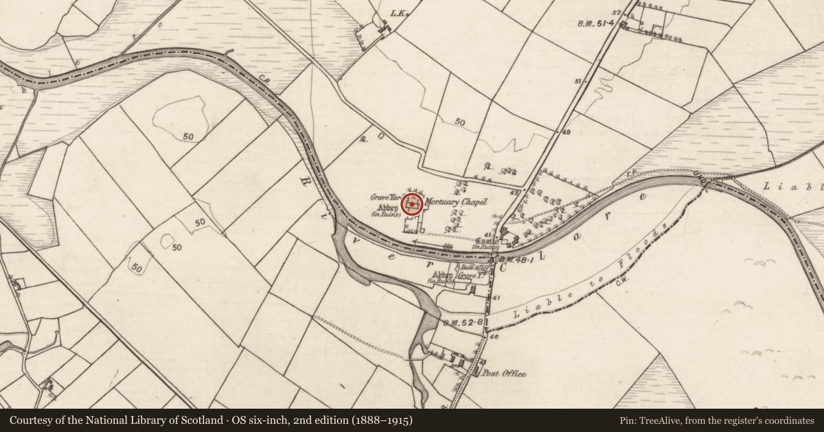 Ordnance Survey six-inch map, 2nd edition (1888–1915) covering the location of Graveslab, Baile Chláir, County Galway, with a pin at the register's coordinates
