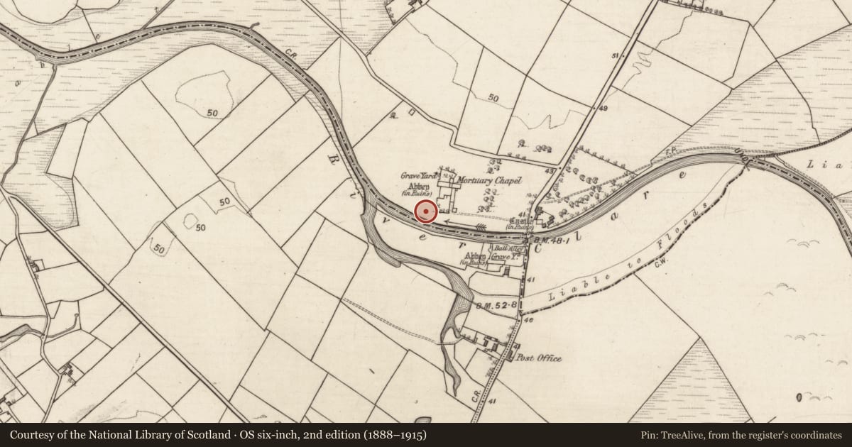 Ordnance Survey six-inch map, 2nd edition (1888–1915) covering the location of Water mill - unclassified, Baile Chláir, County Galway, with a pin at the register's coordinates