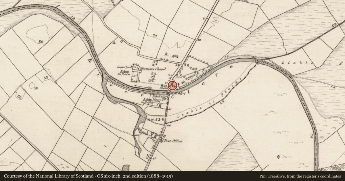 Ordnance Survey six-inch map, 2nd edition (1888–1915) covering the location of Bawn, Baile Chláir, County Galway, with a pin at the register's coordinates