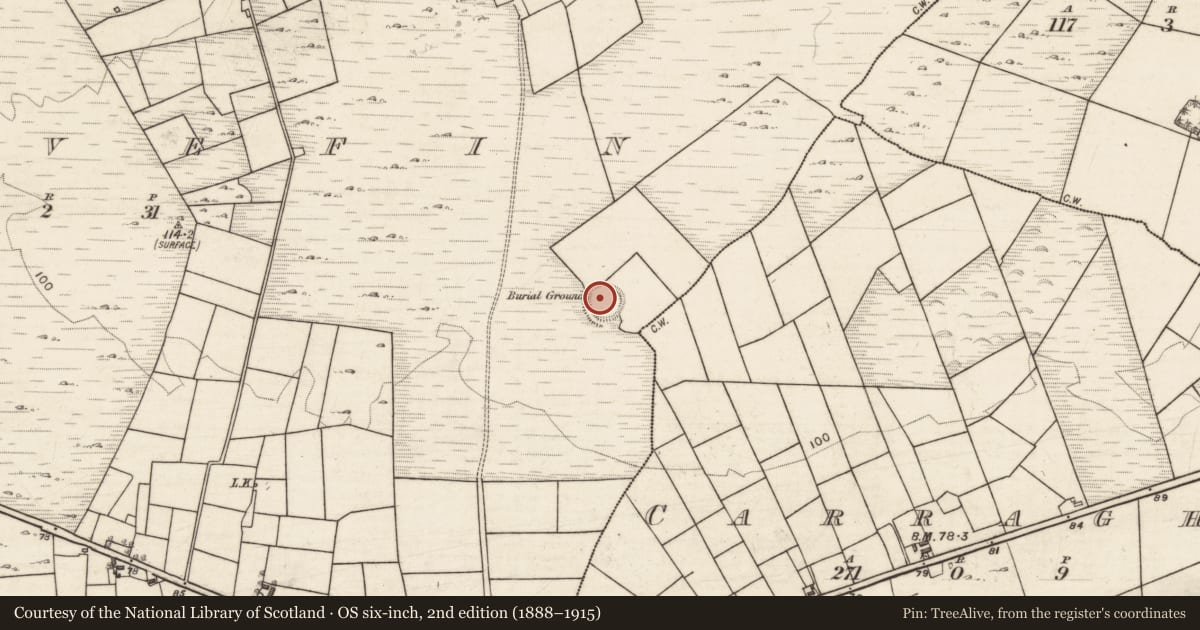 Ordnance Survey six-inch map, 2nd edition (1888–1915) covering the location of Ringfort - unclassified, Slievefin, County Galway, with a pin at the register's coordinates