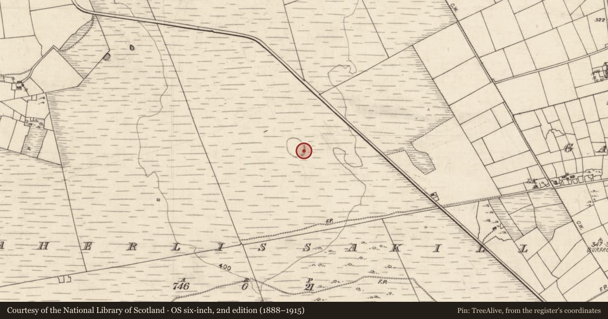 Ordnance Survey six-inch map, 2nd edition (1888–1915) covering the location of Souterrain, Caherlissakill, County Galway, with a pin at the register's coordinates