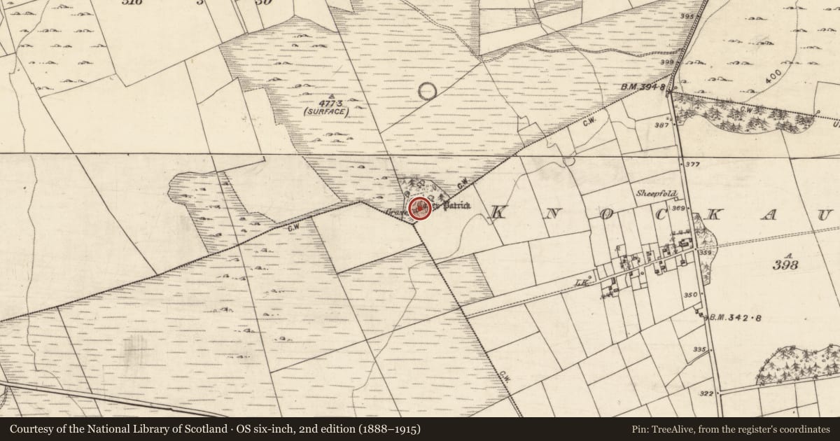 Ordnance Survey six-inch map, 2nd edition (1888–1915) covering the location of Burial ground, Corrafaireen, County Galway, with a pin at the register's coordinates