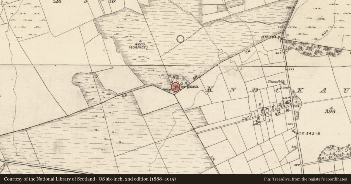 Ordnance Survey six-inch map, 2nd edition (1888–1915) covering the location of Ritual site - holy well, Corrafaireen, County Galway, with a pin at the register's coordinates