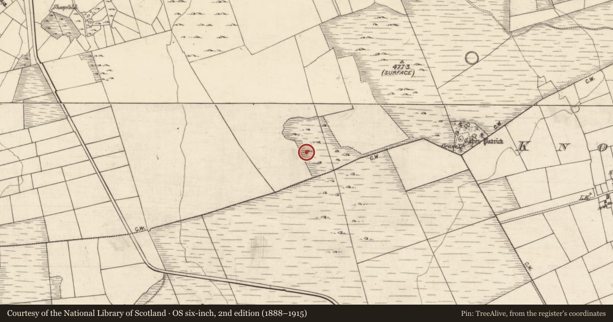 Ordnance Survey six-inch map, 2nd edition (1888–1915) covering the location of Ringfort - unclassified, Corrafaireen, County Galway, with a pin at the register's coordinates