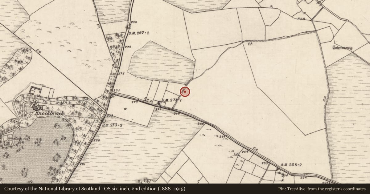 Ordnance Survey six-inch map, 2nd edition (1888–1915) covering the location of Cairn - unclassified, Corrantarramud, County Galway, with a pin at the register's coordinates