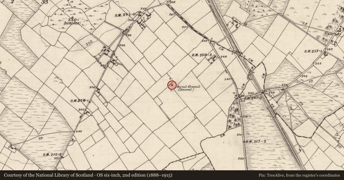 Ordnance Survey six-inch map, 2nd edition (1888–1915) covering the location of Burial ground, Laragh More, County Galway, with a pin at the register's coordinates