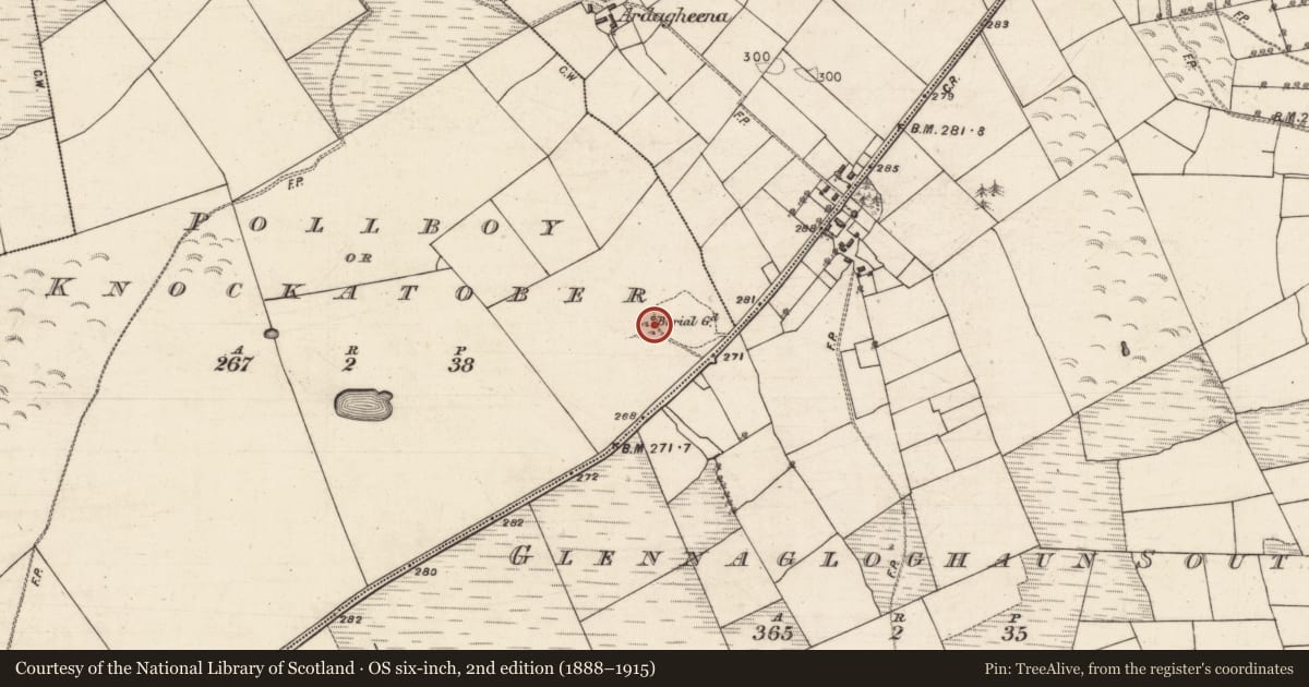 Ordnance Survey six-inch map, 2nd edition (1888–1915) covering the location of Well, Pollboy Or Knockatober, County Galway, with a pin at the register's coordinates