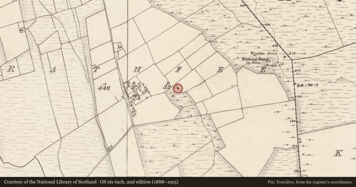 Ordnance Survey six-inch map, 2nd edition (1888–1915) covering the location of Ringfort - unclassified, Rathfee, County Galway, with a pin at the register's coordinates